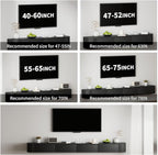 SHGJ&SOFT Floating TV Stand Wall Mounted Media Console with Door Entertainment Centerwith Storage Cabinets, Wall Mounted TV Shelf for Bedroom,Living Room (Black, 78.7IN)