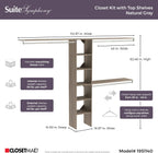 ClosetMaid 1951140 SuiteSymphony 16-Inch Closet Organizer with Shelves, Natural Gray