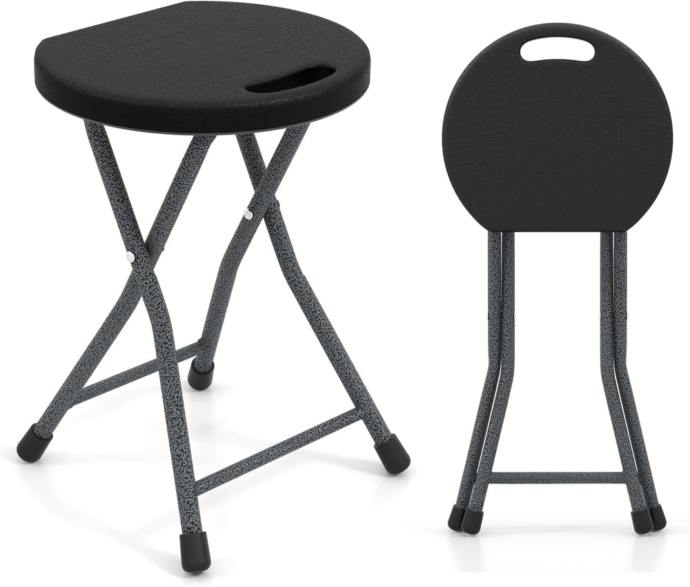 Giantex Folding Stool Set of 2, 18” Height Foldable Bar Stools, Portable Fold...
