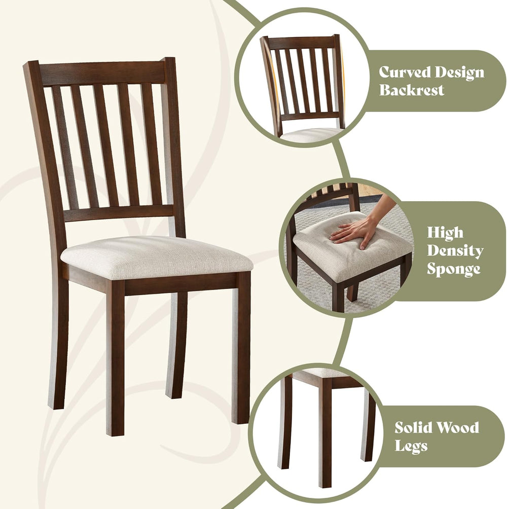 AMERLIFE Dining Chairs Set of 8, Farmhouse Upholstered Kitchen Dining Chairs ...