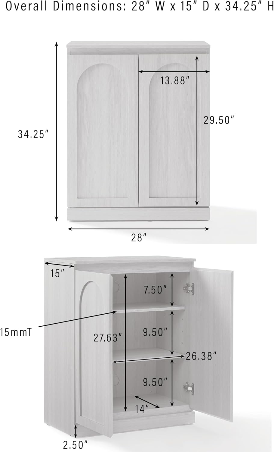 Crosley Furniture Marco Modern Kitchen Pantry Storage Cabinet with Shelves, D...