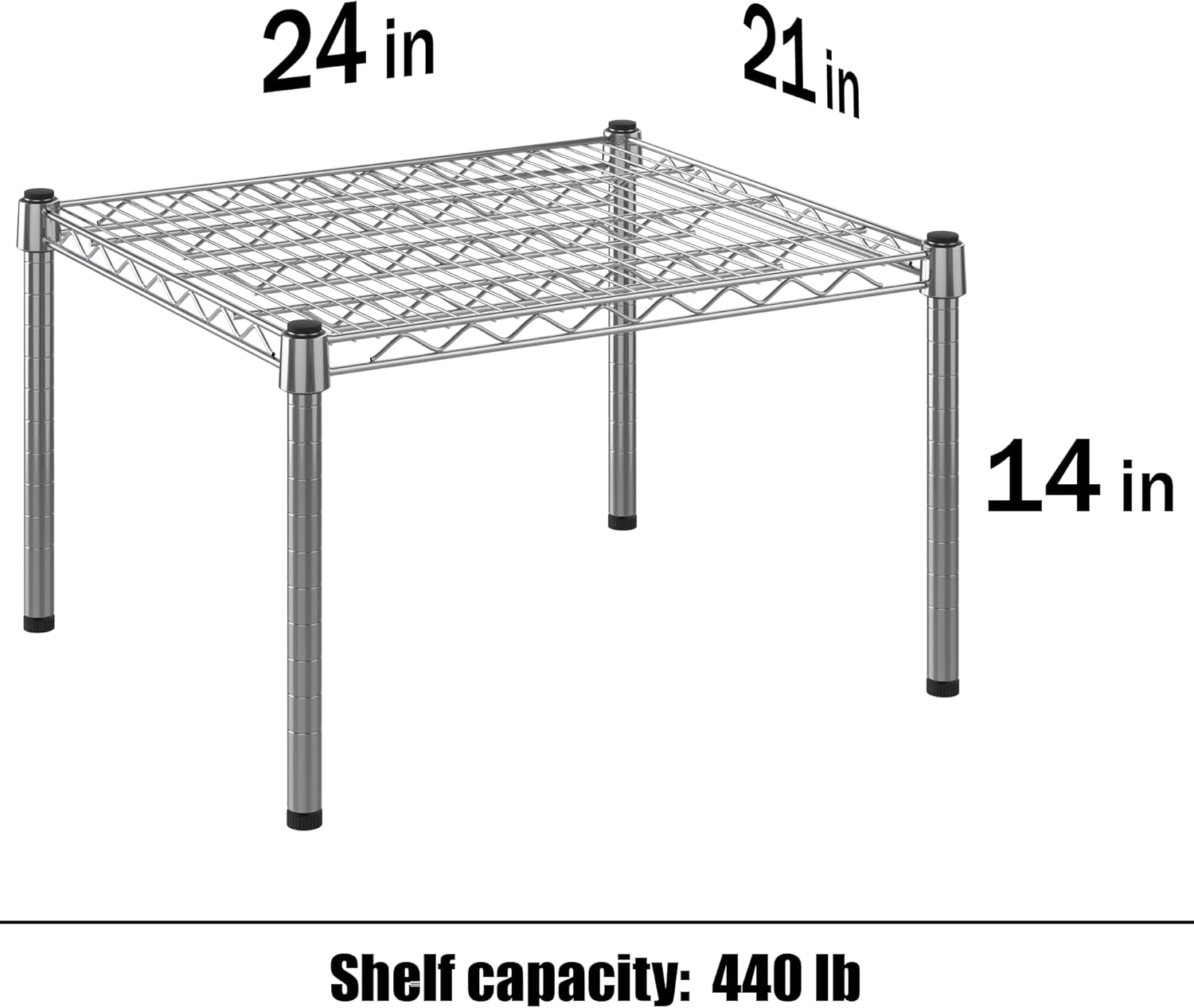 21" Deep x 24" Wide x 14" Height Wire Shelving Kit | 1-Tier | NSF Commercial Storage Rack Unit
