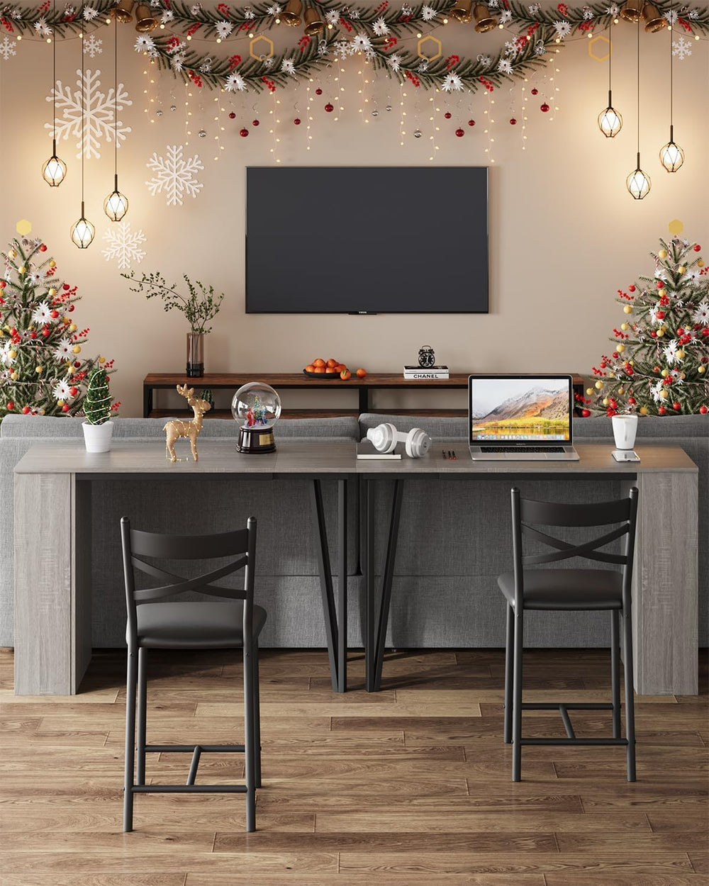 GAOMON 3 Piece Bar Table Set for 2, Bar Table and Chairs Set with with Flip T...