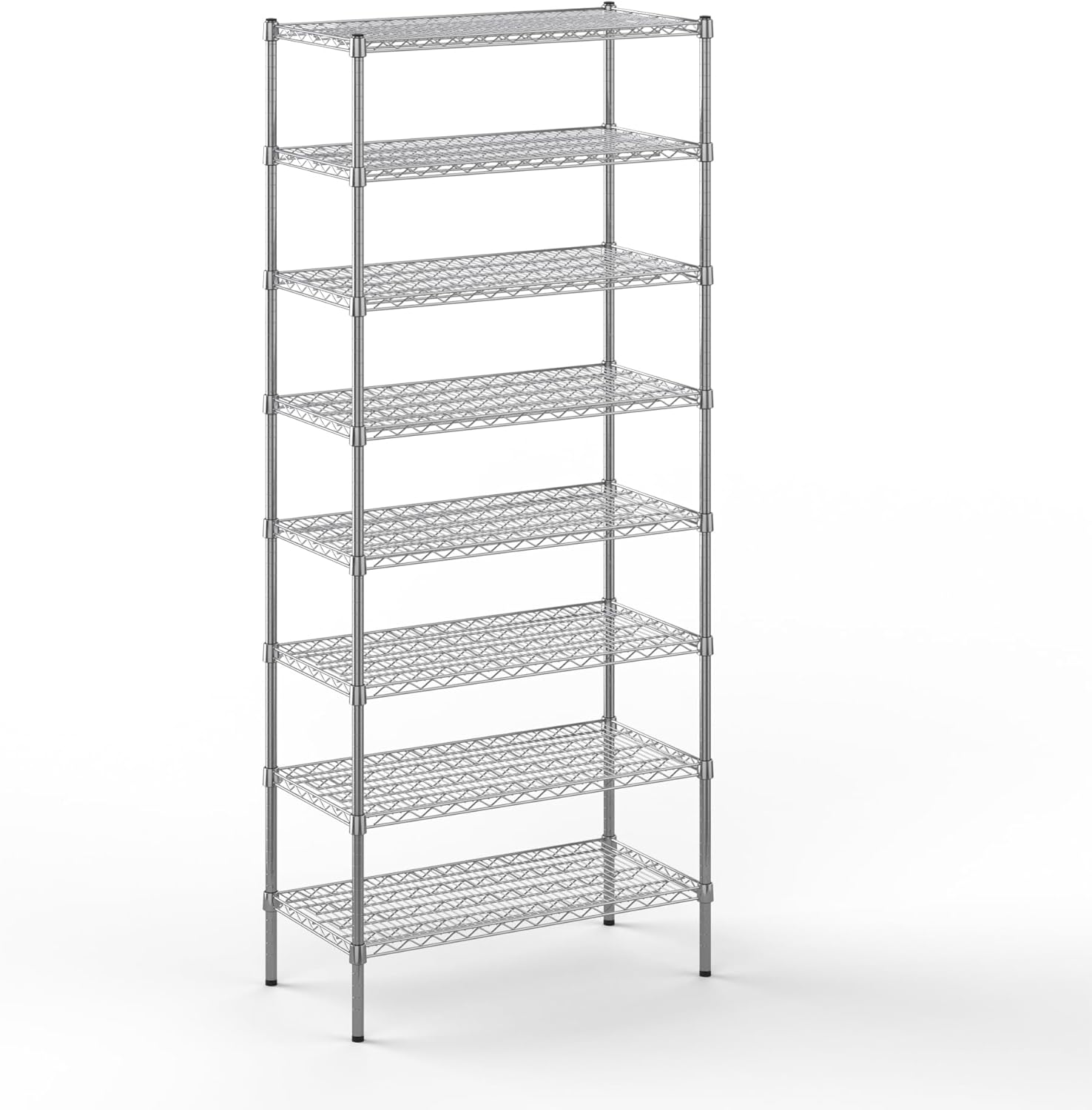 18" Deep x 36" Wide x 86" Height Wire Shelving Kit | 8-Tier | NSF Commercial Storage Rack Unit