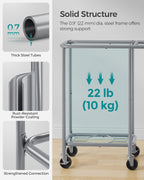 SONGMICS Laundry Basket with Wheels, Rolling Laundry Hamper, 23.8 Gallons (90 L), Removable Liner, Steel Frame with Handle, 24 x 11.4 x 31.9 Inches, Ink Black URLS003B01