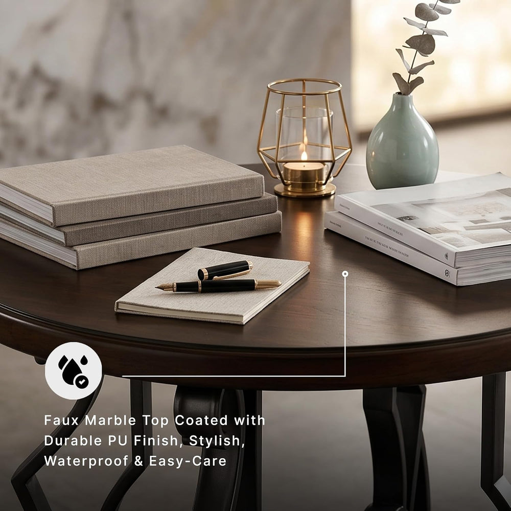Signature Design by Ashley Frallyn Classic End Table with Curved Metal Suppor...