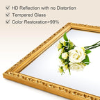 Gold Vintage Mirror, Traditional Antique Wall Mirrors with Ornate Gold Frame, Bathroom Decorative Mirrors for Wall Decor, 39.7'' x 27.9''