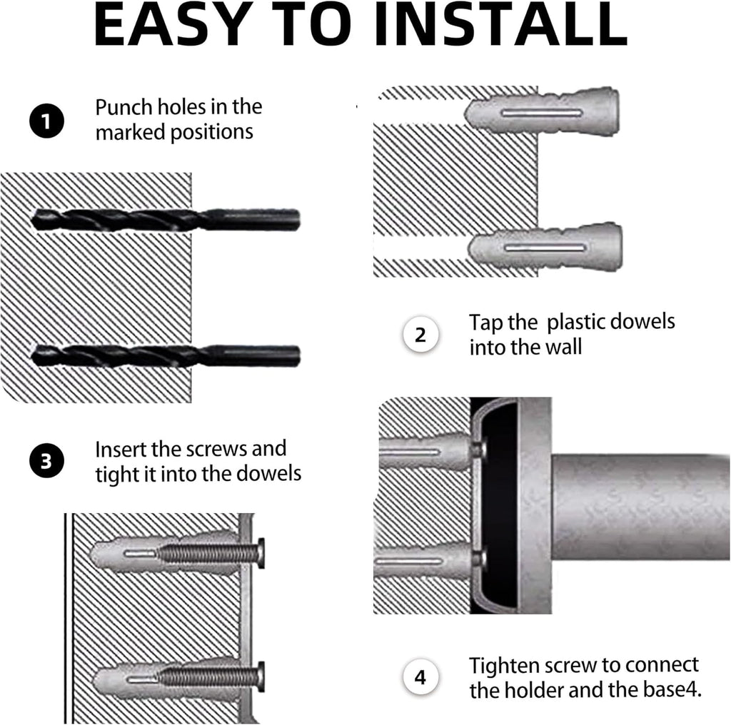 Hair Dryer Holder Hair Care Tools Holder Wall Mount Chrome Finished Stainless Steel Balck