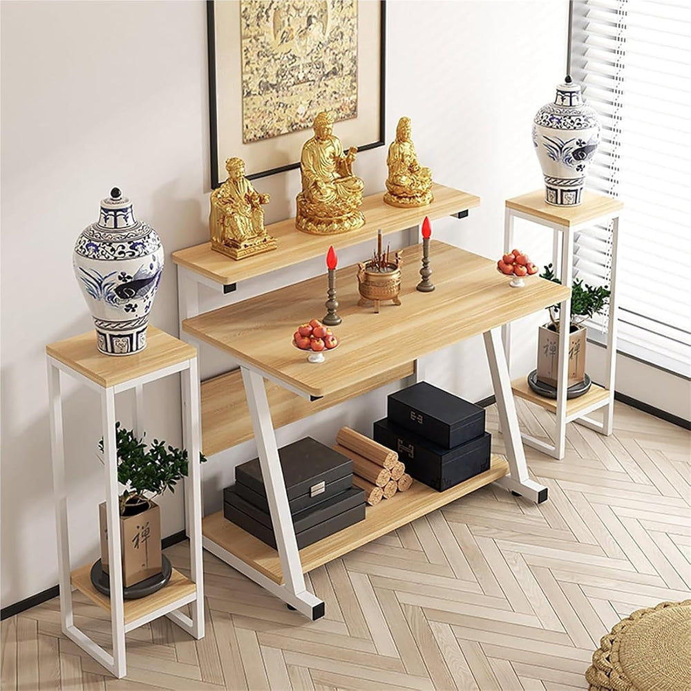 Altar Table， Stand Meditation Prayer Table Altar Cabinet for Homes Temples An...