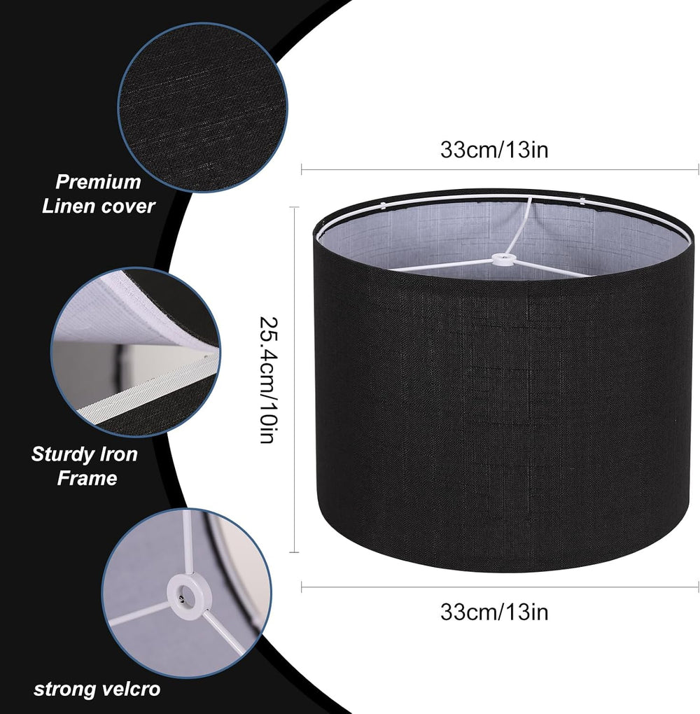Drum Lampshade Set of 2, Lamp Shades for Table Lamps Floor Lamp, 13" Top...