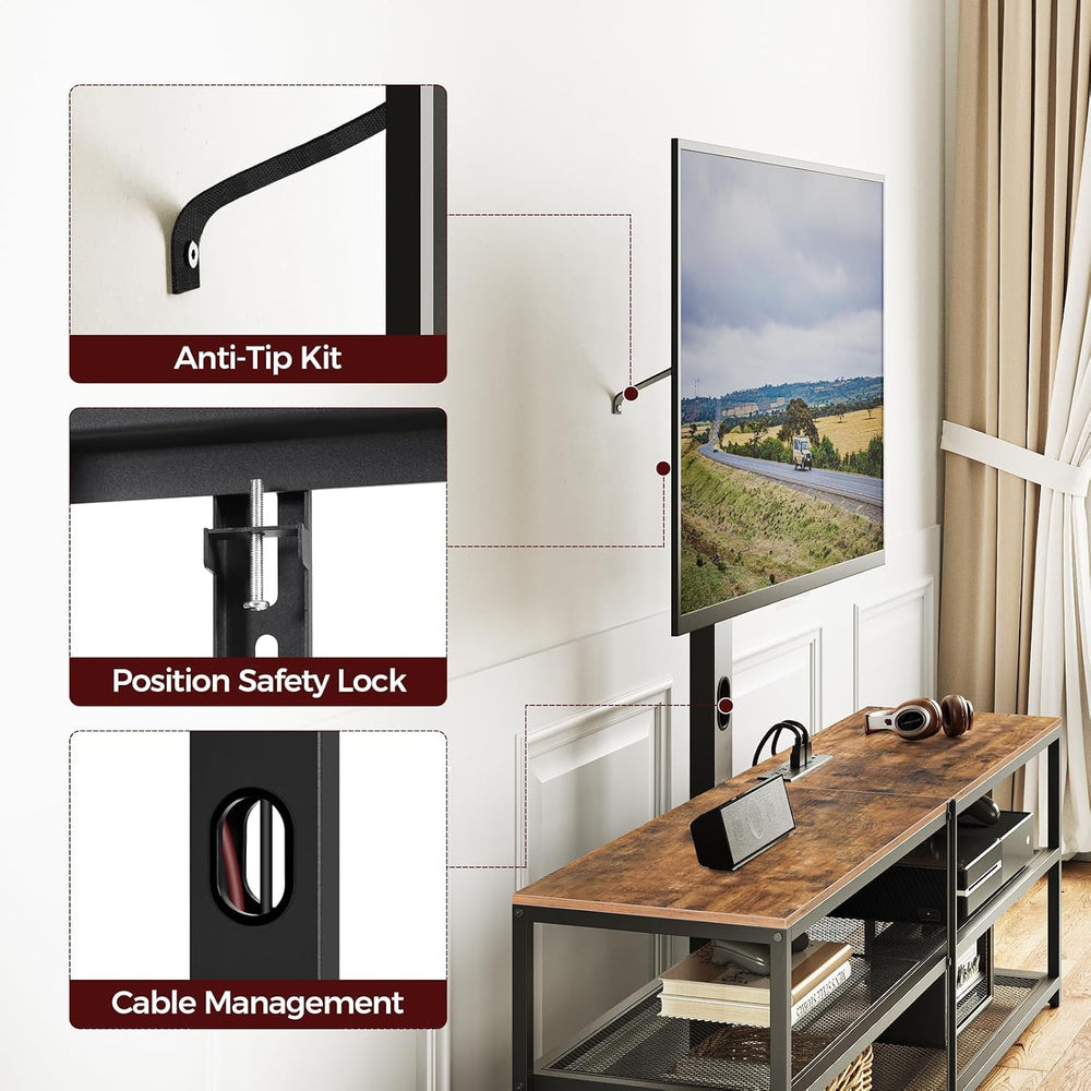 MAHANCRIS 59" TV Stand with Mount and 4 Power Outlets, Entertainment Cen...
