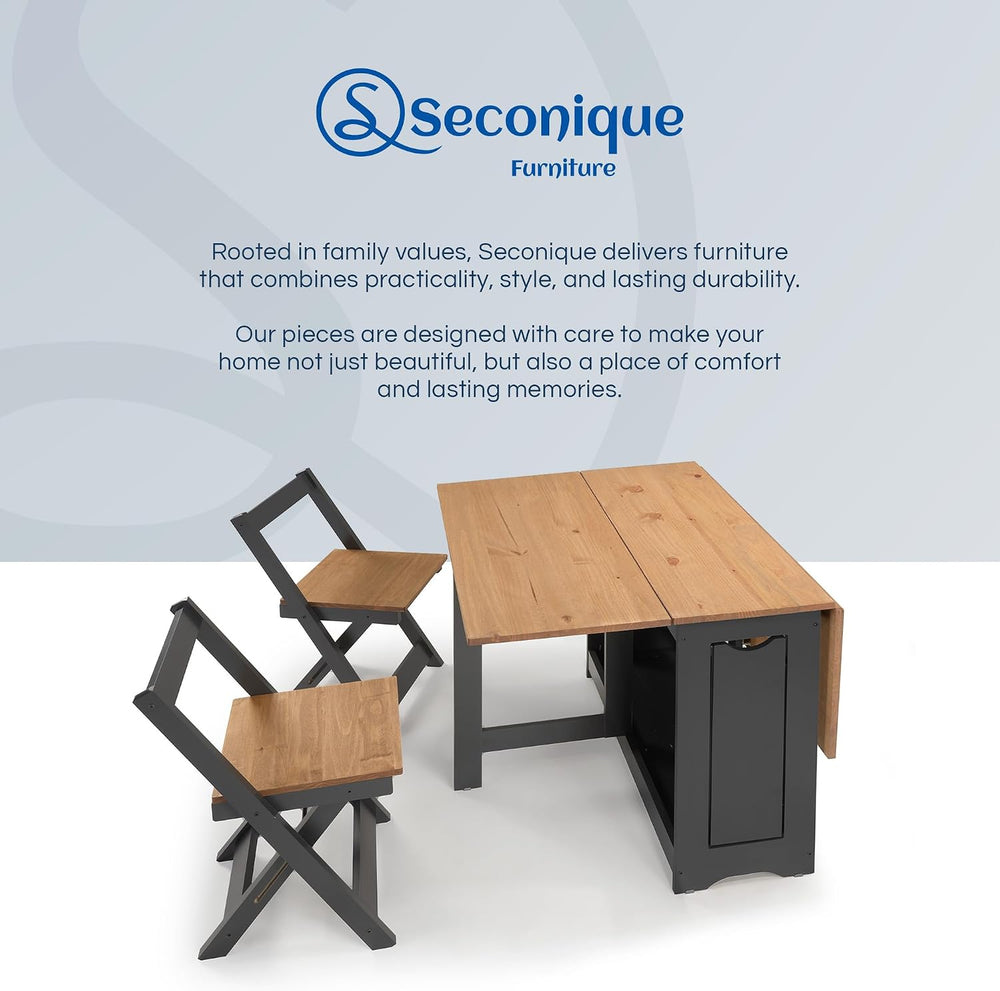 SECONIQUE Santos Butterfly Folding Dining Table Set with 4 Chairs – Space-Sav...