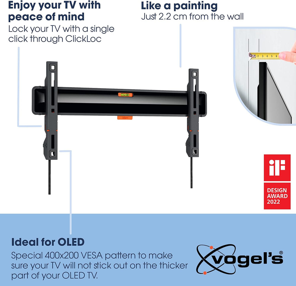 Vogel's TVM 3405SP Flat OLED TV Wall Mount for 32-77 inch TV, Max. 50kg, ...