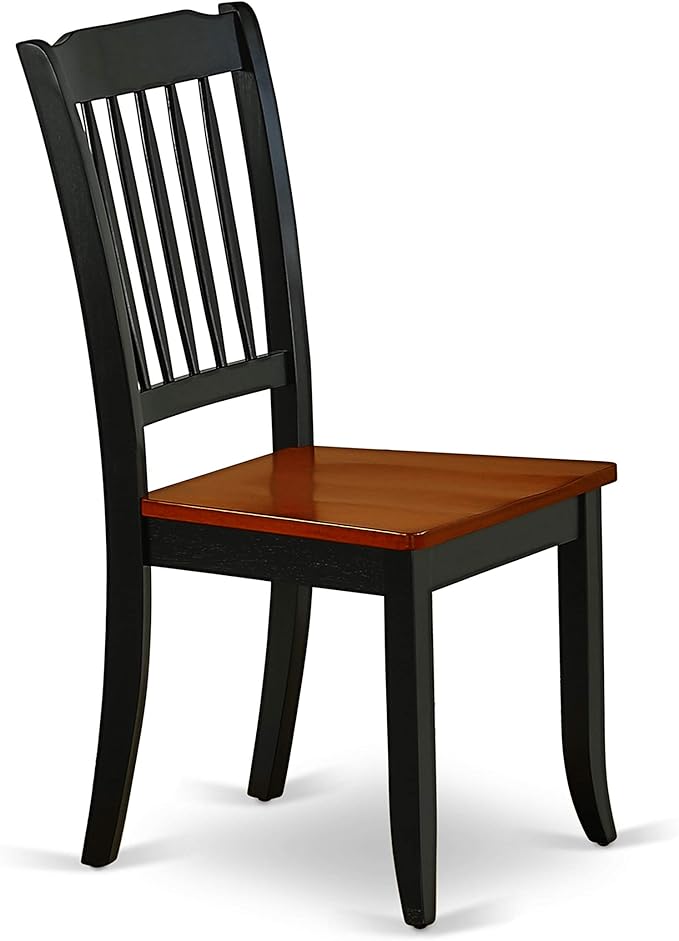 East West Furniture MZDA3-BCH-W 3 Piece Dinette Set for Small Spaces Contains a Rectangle Dining Table with Dropleaf and 2 Kitchen Dining Chairs, 36x54 Inch, Black & Cherry