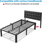 14 Inch Twin XL Bed Frame, 3500Lbs Heavy Duty Metal Platform with Round Corner Legs Mattress Slide Stopper, Steel Slat Support No Box Spring Needed, Noise Free, Non-Slip, Easy Assembly
