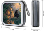 Tiger Lionpanther Print CD Case 40 Capacity DVD Case Holder Wallet Organizer for Car Home