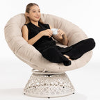 Bme 40" Ergonomic Wicker Papasan Chair