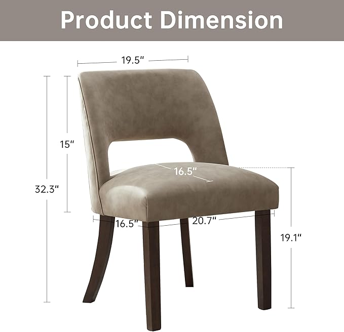 VKNOW Modern Dining Chairs Set of 6, Faux Leather Upholstered Dining Room Cha...