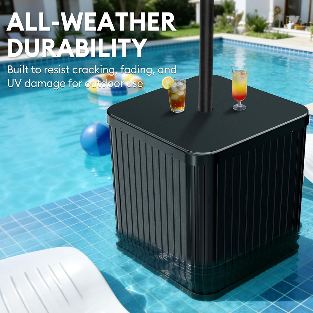 Umbrella Side Table- Outdoor Patio Table with Umbrella Hole | Umbrella Base H...