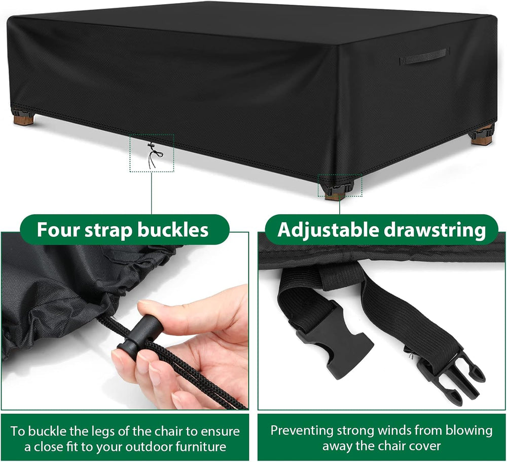 ESSORT Extra Large Patio Furniture Cover, 124x63x29 inch Heavy Duty Waterproo...