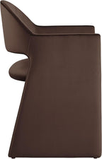 Modway Talia Performance Velvet Dining Armchair in Chocolate Brown