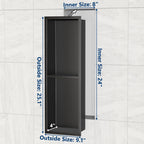 Stainless Steel Shower Niche 24" X 8", No-Tile Needed Wall Niche Double Shelves, Recessed Shower Storage, Matte Black