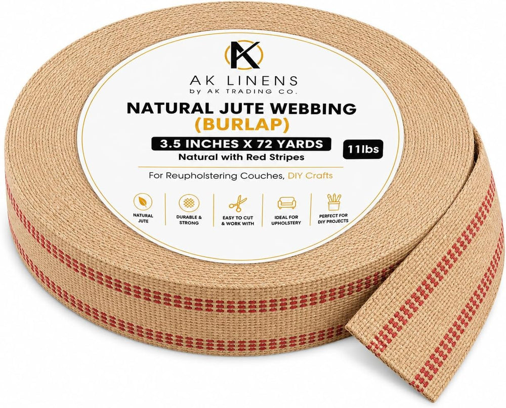 AK TRADING CO. Natural Jute Webbing (Burlap) 3.5 Inches X 72 Yards - Natural ...