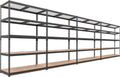 HOMEDANT 5 Tier Storage Shelves Adjustable Laminated Boltless Garage Metal Shelving Unit Heavy Duty Utility Rack Shelf Warehouse Pantry Closet Kitchen (4, (L) 48.1" W, Black)