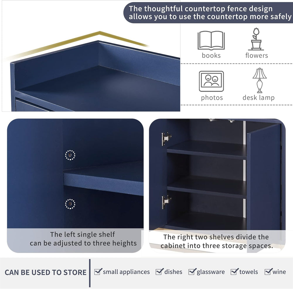 LUMISOL Sideboard Buffet Cabinet with Storage, Modern Storage Cabinet with 4 ...