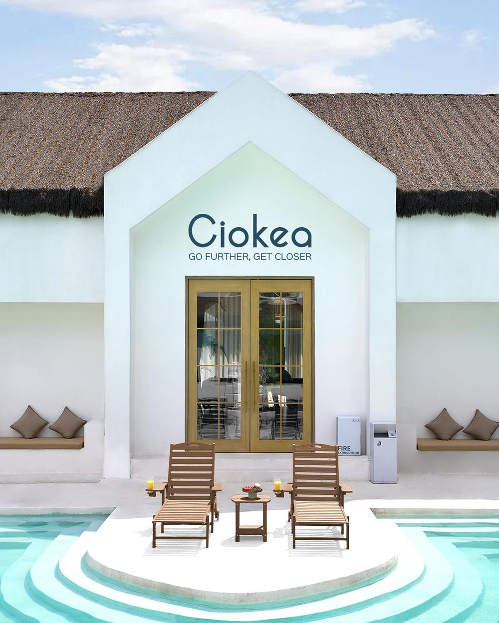 Ciokea Lounge Chair Outdoor, Oversized Chaise Lounge Chair with 5 Positions, ...