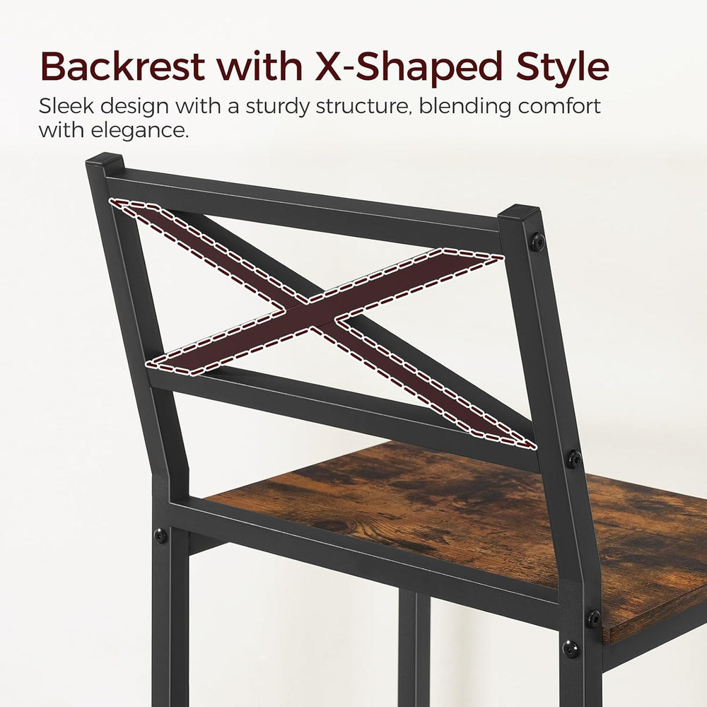 MAHANCRIS Bar Stools, Set of 2 Bar Chairs with Backrest and Footrest, 26&quot...