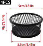 4 Pack Mesh Paper Clip Holder, Paperclip Holder for Desk, Paper Clip Dispenser Organizer