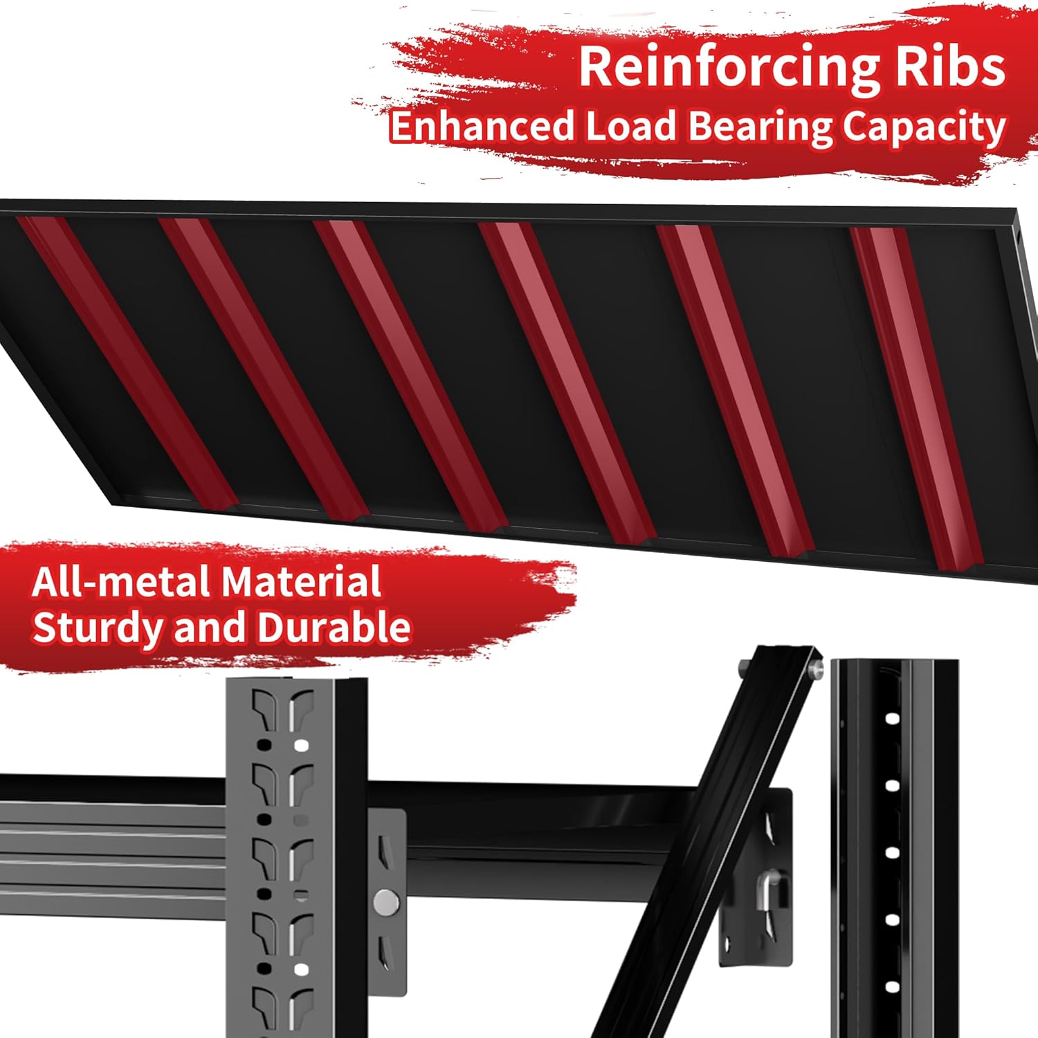5000LBS Heavy Duty Garage Shelving 59" W Garage Storage Shelves 4-Tier Metal Adjustable Shelf Unit Storage Rack for Basement Supermarket Warehouse 59" W x 24" D x 78" H Black