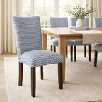HomePop Classic Parsons Dining Chair - Blue Geometric (Set of 2)
