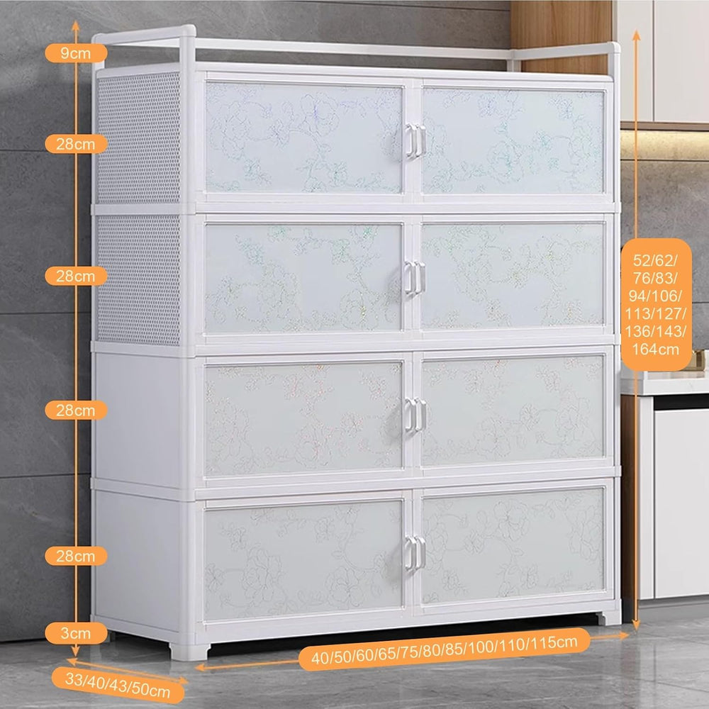Kitchen Cabinets Ecofriendly Aluminum Composite Panel + Tempered Glass 9cm He...