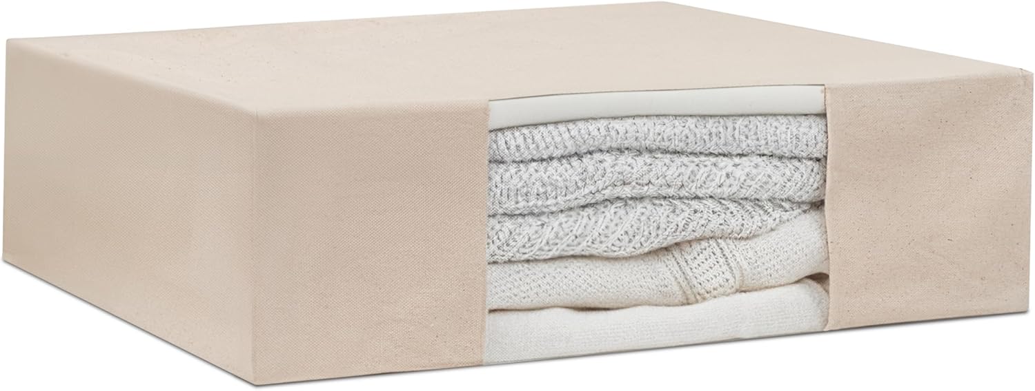 Cashmere Storage Bags - 100% Cotton, Moth Proof, Zipper Closure, Reusable, Washable Garment Storage Bags for Sweaters, Dresses - Perfect for Underbed Storage and Organizing Sweaters in Closet (1 Bag)