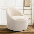 COLAMY Swivel Accent Chair, 360° Swivel Chair with Hidden Storage, Modern Small Barrel Swivel Armchair for Living Room/Bedroom, Beige