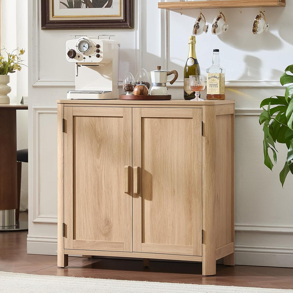 Joaxswe 2 Sideboard Buffet Cabinet with Storage, 31.5" Arc-Shaped Credenza