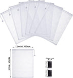 TecUnite 10 Pcs Mesh Bags Drawstring Laundry Bags Large Nylon Mesh Gift Dishwasher Bag with Sliding Drawstring for Kitchen Jewelry Gifts Wedding Favor Home(12 x 16 Inch,White)