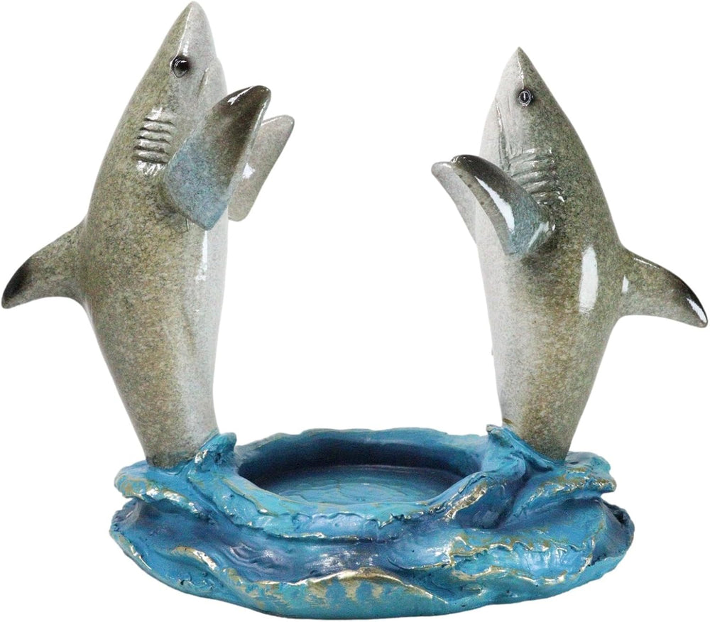 Ebros Gift Ocean Marine Byron Bay Terror Twin Great White Sharks Rising Above...
