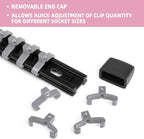 Socket Organizer Drive ABS Tools - Grey Socket Holder, Premium Quality 9 Pieces Socket Holders Kit 1/4-Inch x 48 Clips, 3/8-Inch x 45 Clips, 1/2-Inch x 36 Clips（9PC,Grey)