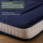 MAXYOYO Futon Mattress, Padded Japanese Floor Mattress Quilted Bed Mattress Topper, Extra Thick Folding Sleeping Pad Breathable Floor Lounger Guest Bed for Camping Couch, Navy, Full