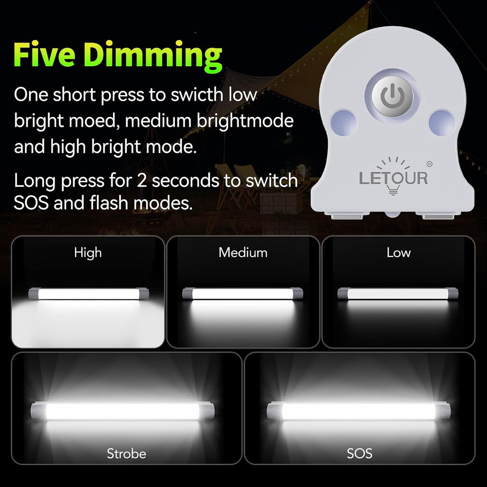 LETOUR Rechargeable Light LED Tube Magnetic Light 4000Lumens 5200mAh 5 Levels...