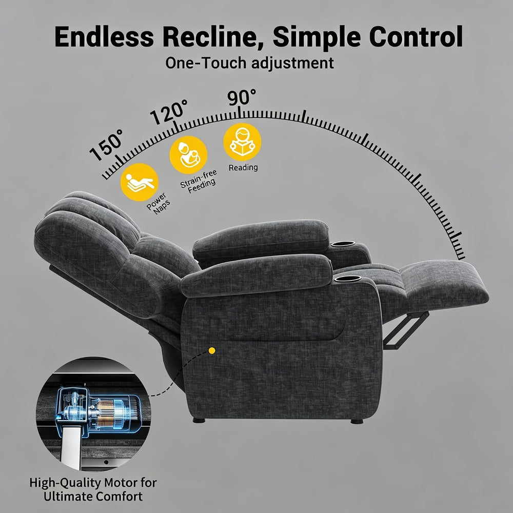 Pipishell Power Recliner Chair for Adults, One-Touch Synchronized Reclining, ...