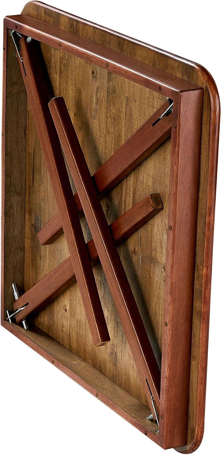 Stakmore Classic Straight Edge Square Wood Folding Table, 32x32, Fruitwood | ...