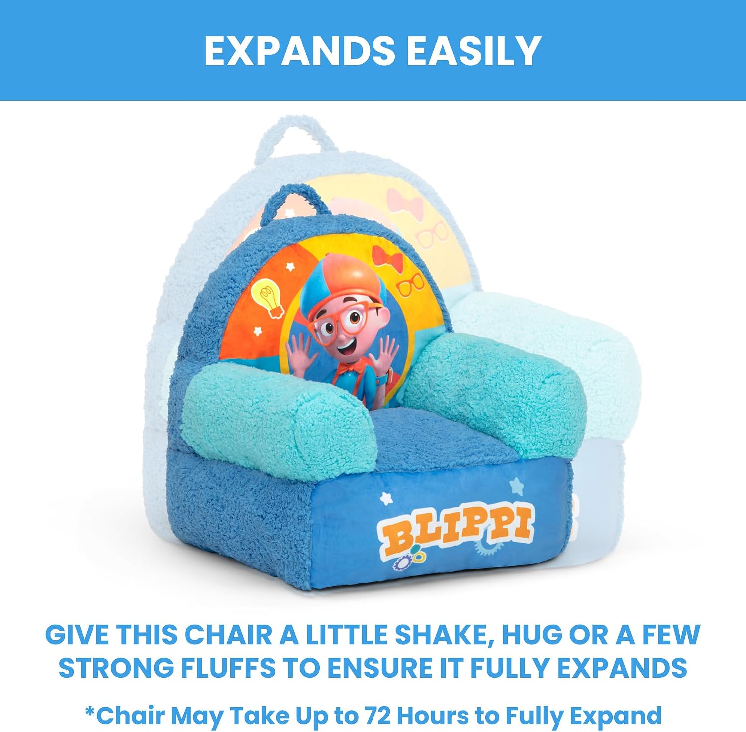 Delta Children - Blippi Cozee Buddy Kids Chair, Blue