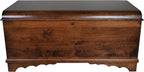 Rustic Red Door Co. Cedar Hope Chest with Waterfall Top, Amish Made Wooden Storage Trunk Box for Bedroom, Blanket, Clothes, Anti-Slam Hinges and Lock, 46", Brown Maple Wood, Asbury Stain
