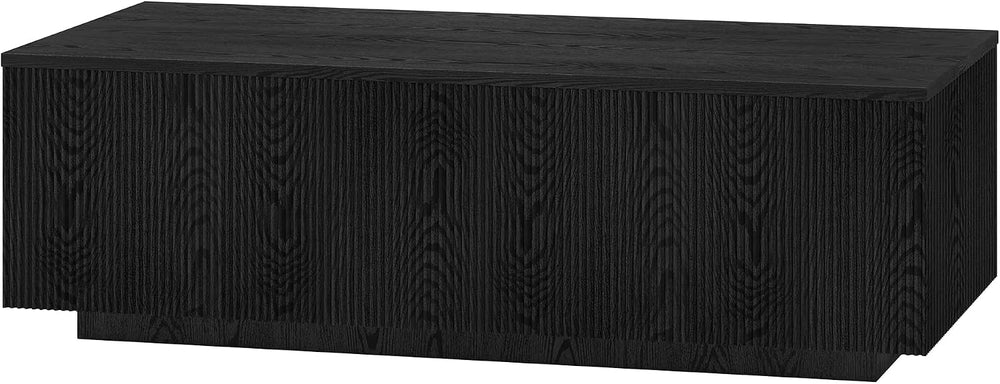 Henn&Hart 48" Modern Fluted Coffee Table, Natural Black