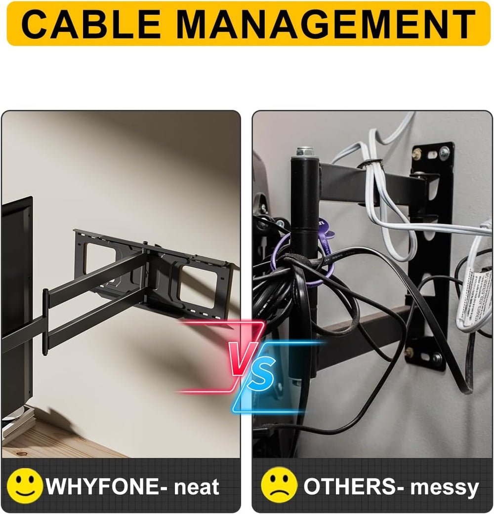 48'' Extension Extra Long Arm TV Wall Mount, Heavy Duty Full Motion T...