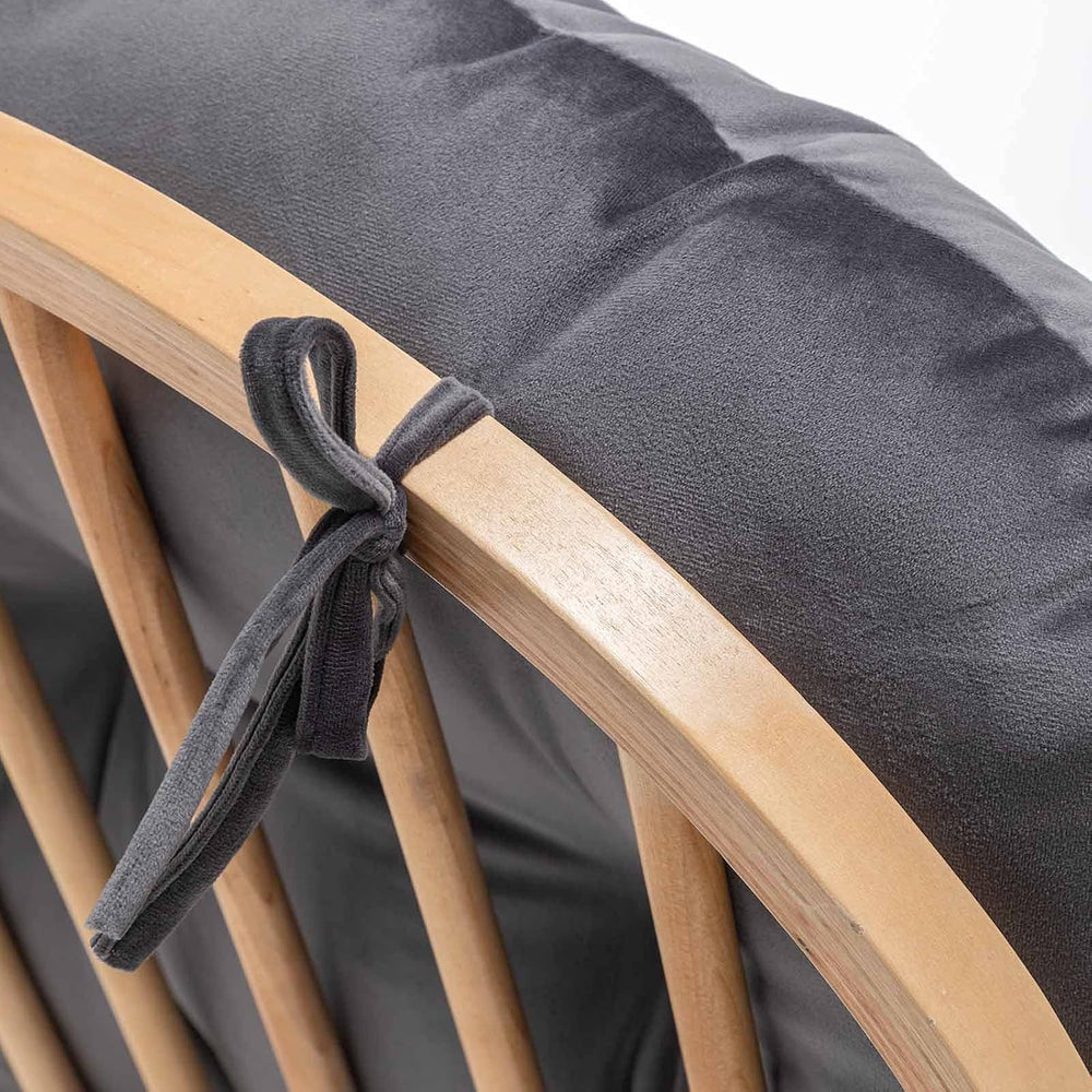 Paddie Dark Grey Massage Glider Rocker Replacement Cushions with Storage Velv...